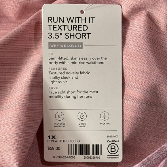 Athleta 1X-Large Run With It Split Shorts Space-Dye Quick-Dry Wicking Briefs New - Picture 7 of 7